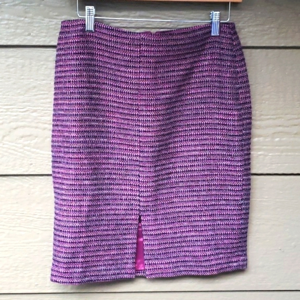 Boden Tweed Above Knee Skirt Pink Purple 6P